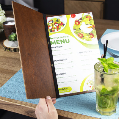 Wooden Menu Cover, Restaurant Menu Holder, A4 A5 Menu Folder