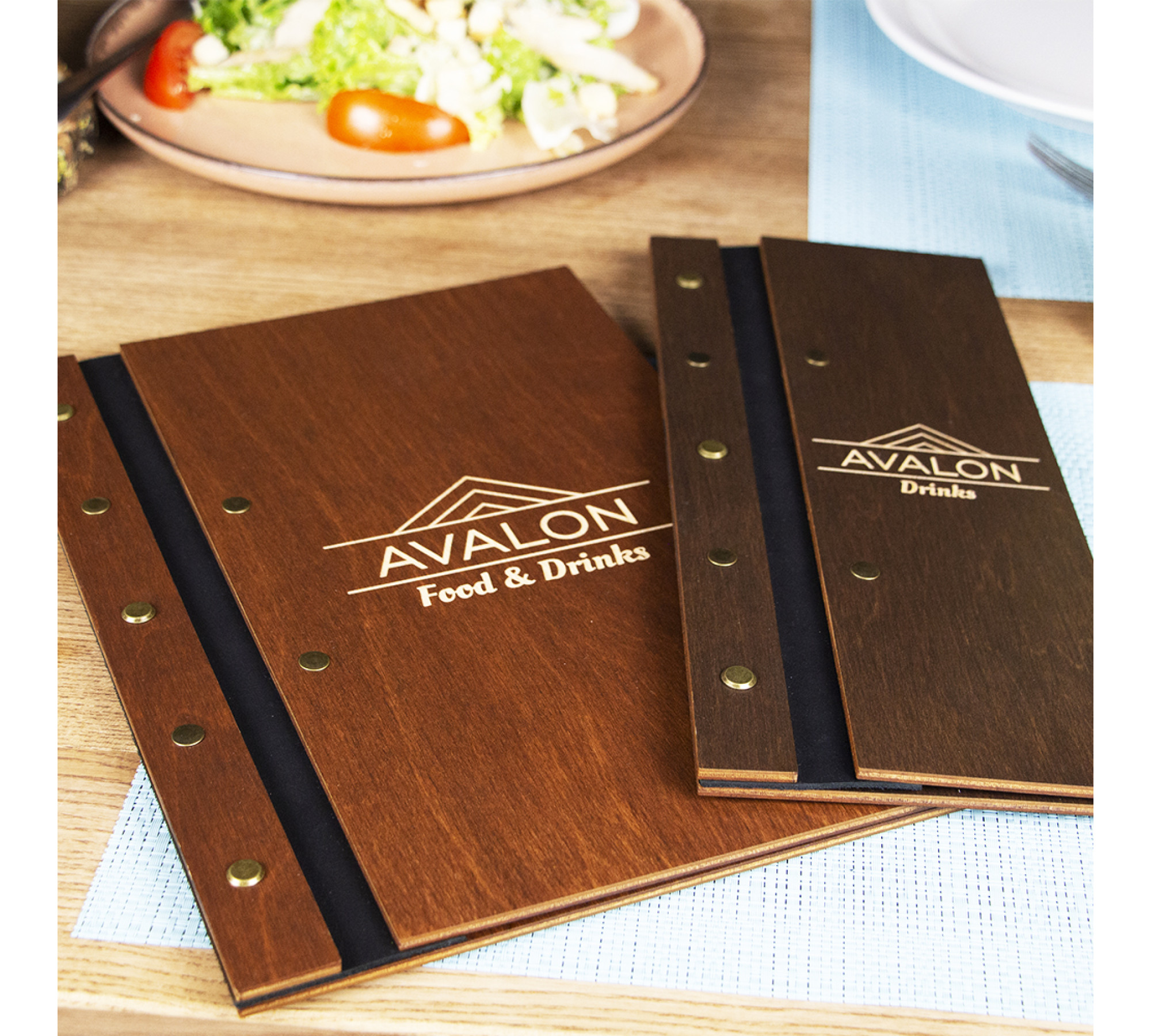Wooden Menu Folder with Free Logo Engraving