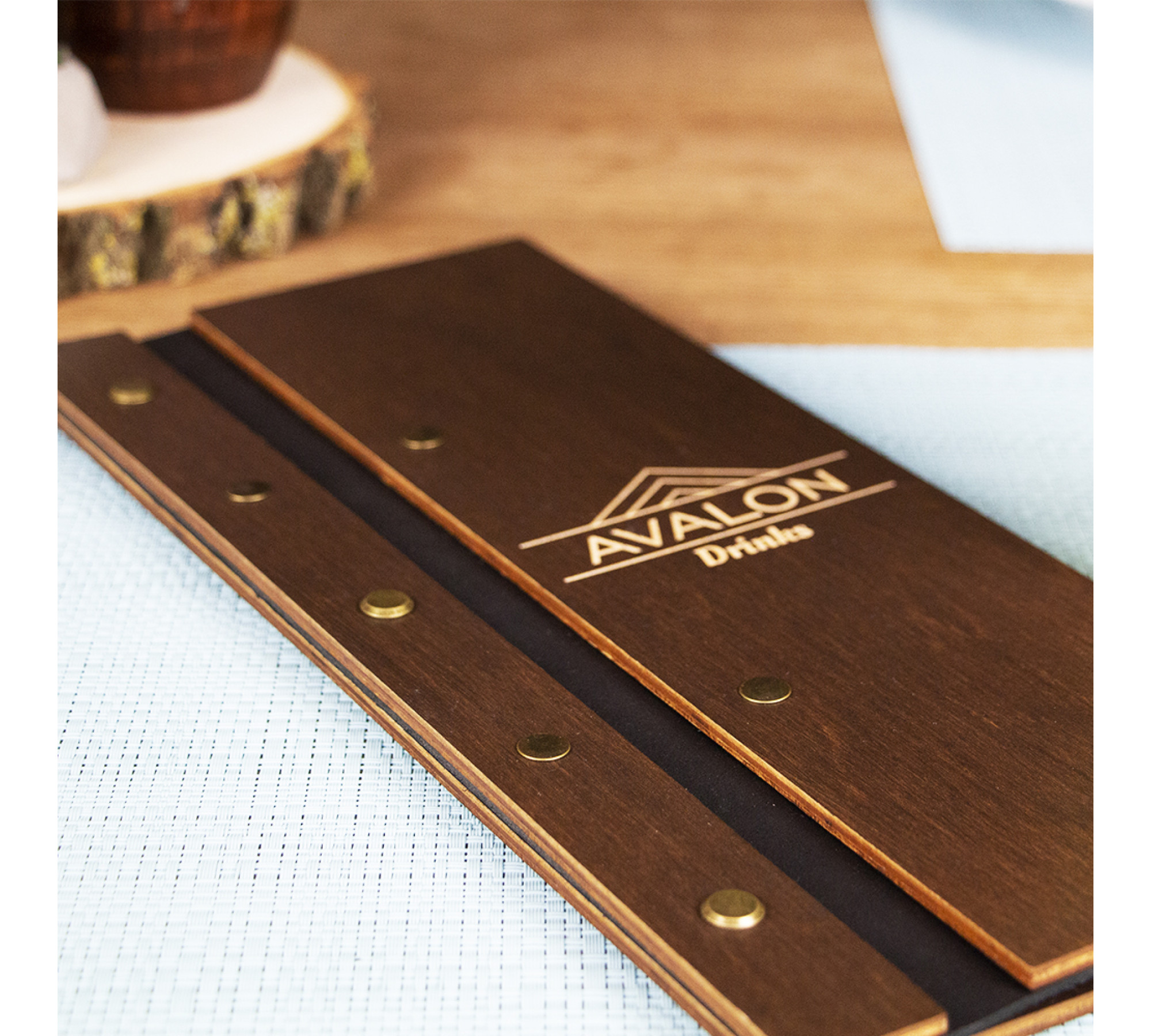 Wooden Menu Folder with Free Logo Engraving