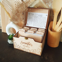 Personalized Wooden Recipe Box | Custom Recipe Card Organizer - Bridal Shower Gift Personalized Wooden Recipe Box | Custom Recipe Card Organizer - Bridal Shower Gift