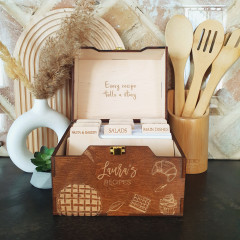 Personalized Recipe Card Box for Family Recipes - Gift For Wife Personalized Recipe Card Box for Family Recipes - Gift For Wife