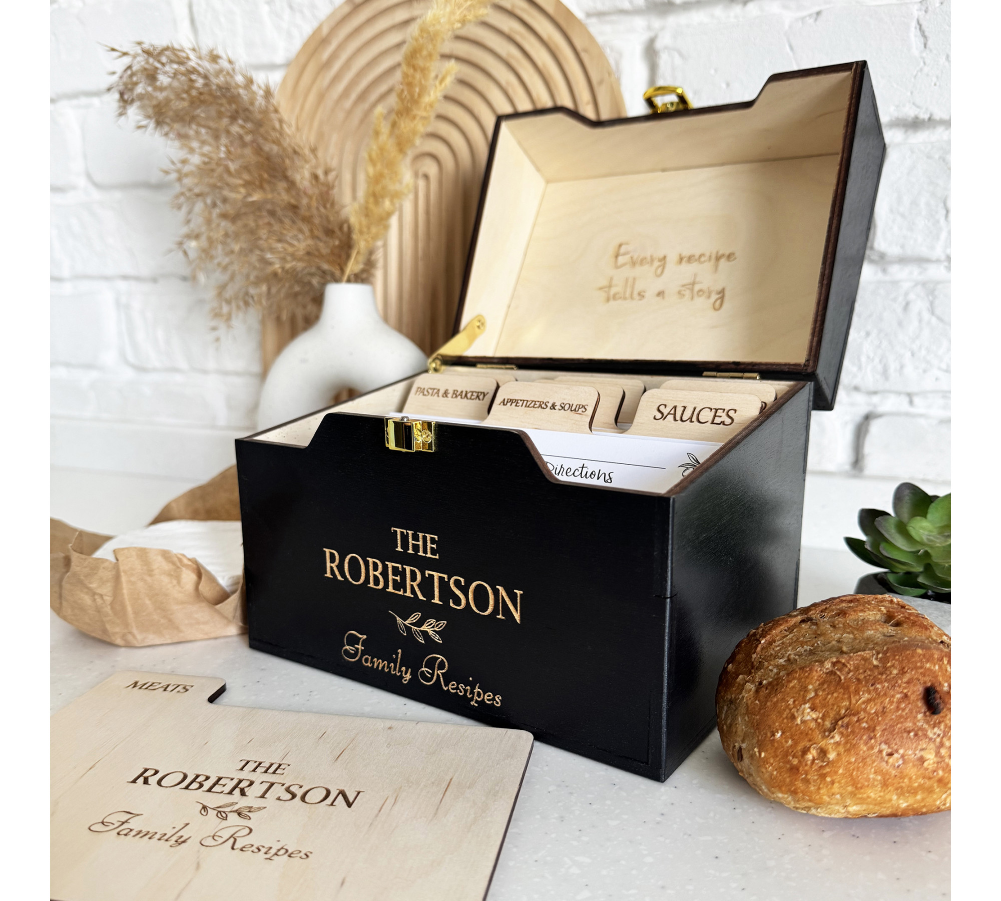 Engraved Recipe Box for Wedding & Bridal Shower Gift