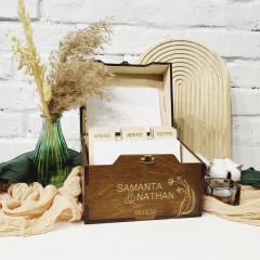 Custom Wooden Wedding Card Box with Personalized Engraving Advice Box