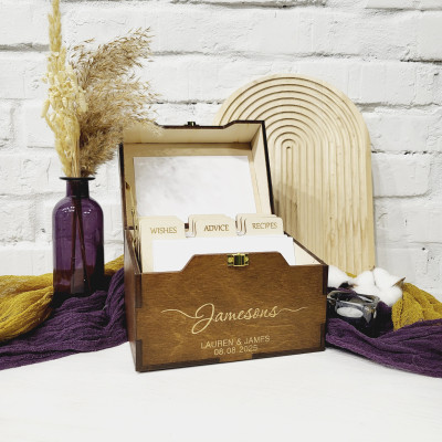 Engraved Wedding Keepsake Box for Advice Cards Bridal Shower Gift