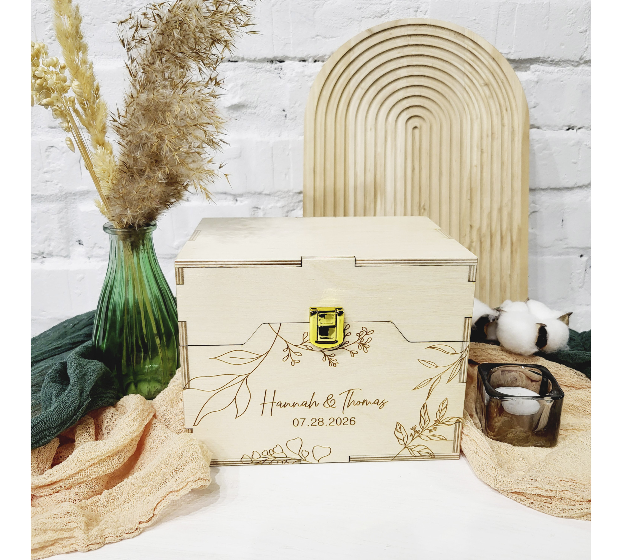 Personalized Advice Card Box – Elegant Wedding Guest Book Alternative