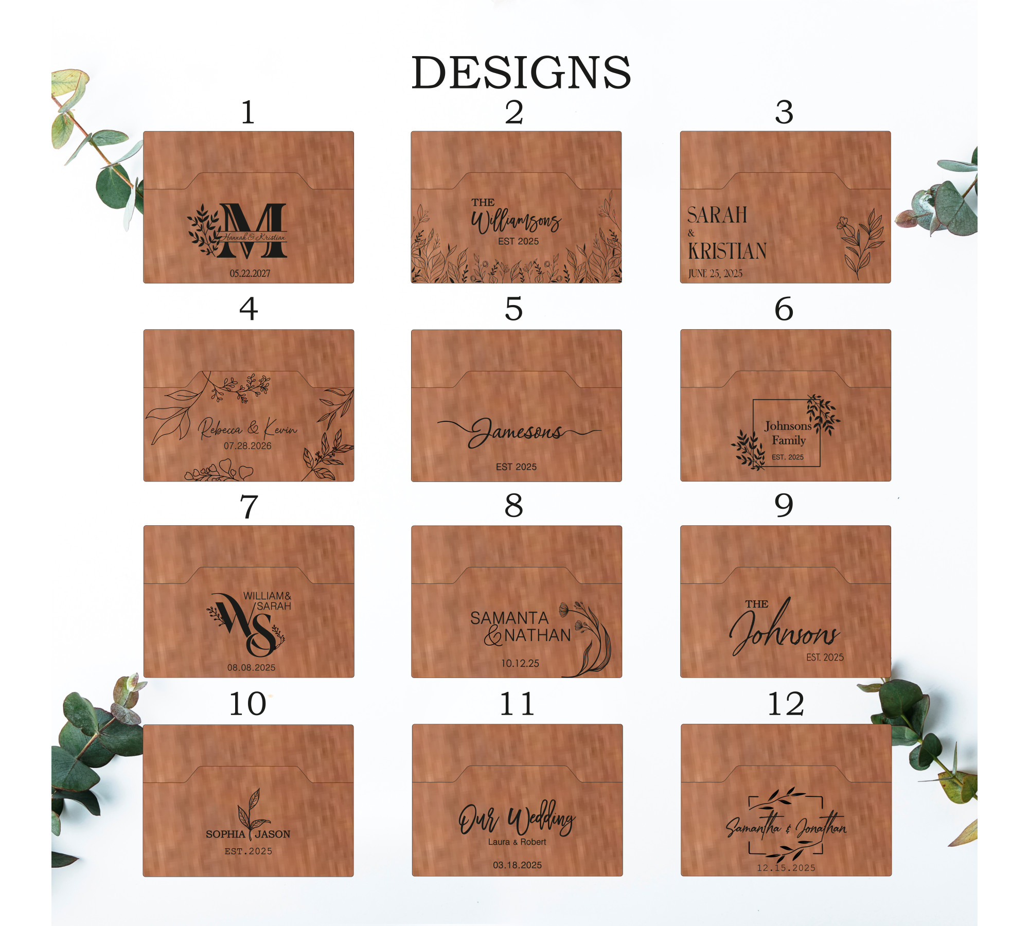 Personalized Wooden Photo Box with Dividers