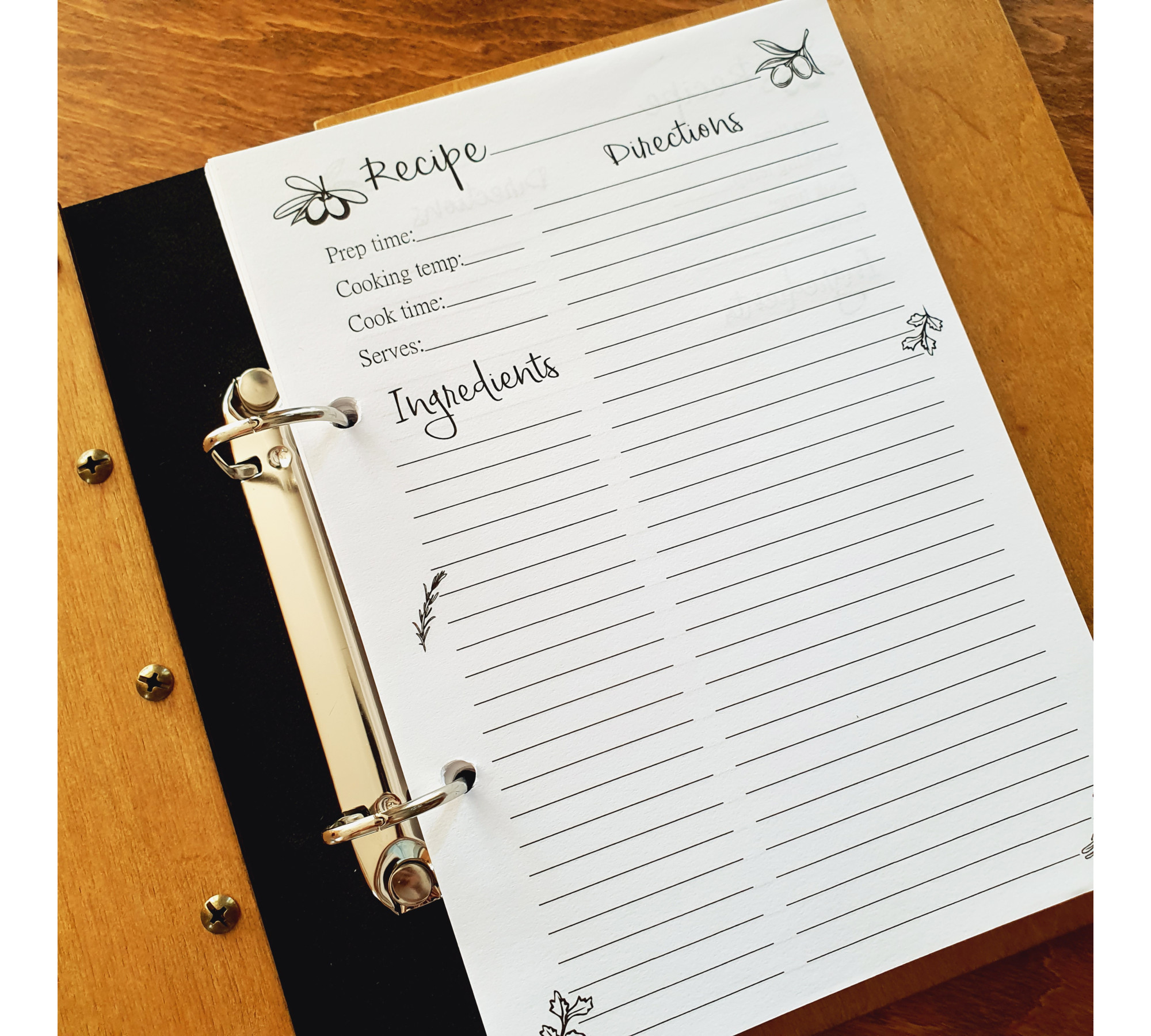 Personalized Wooden Recipe Book