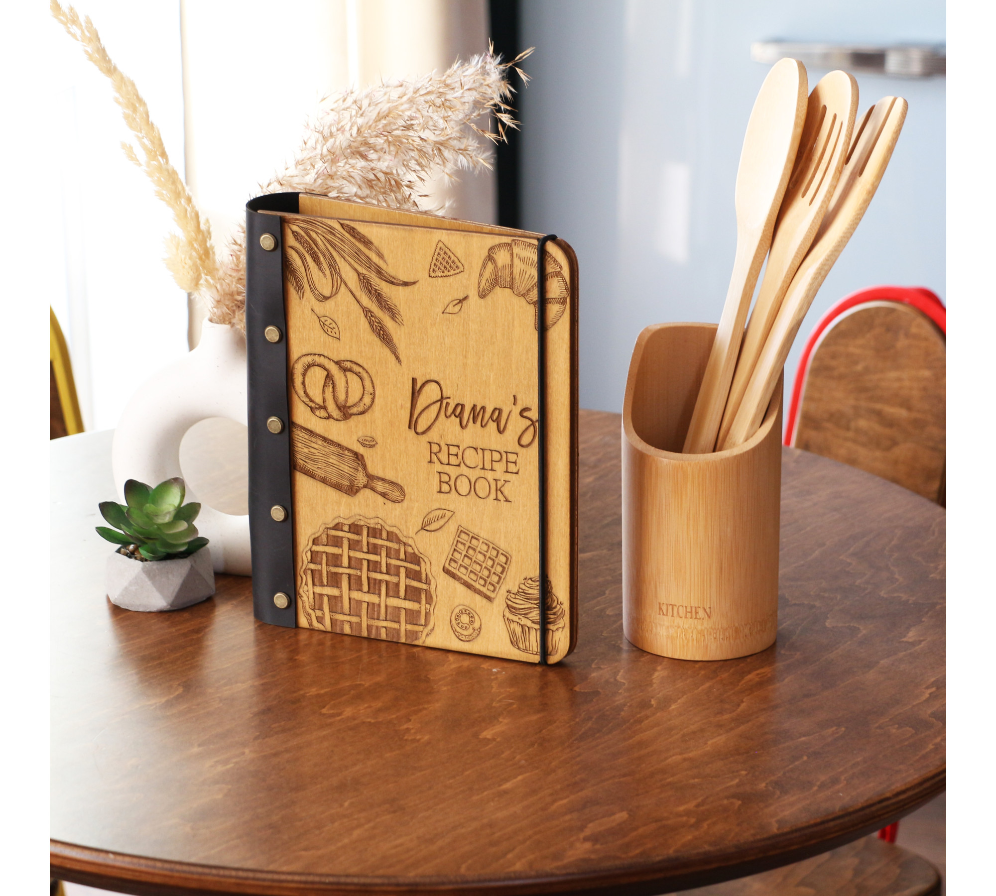 Personalized Wooden Recipe Book