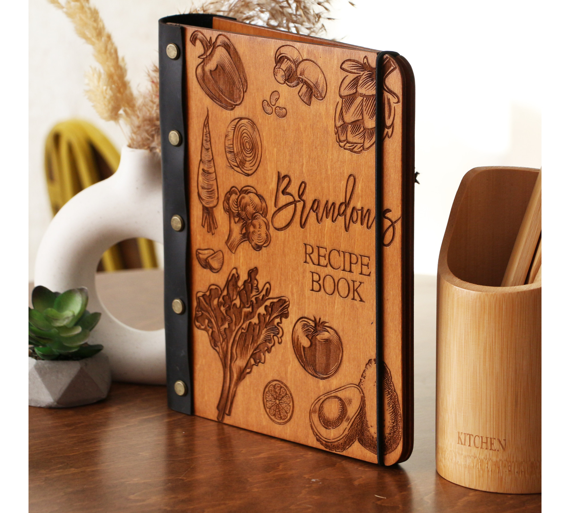 Personalized Wooden Recipe Book Personalized Wooden Recipe Book