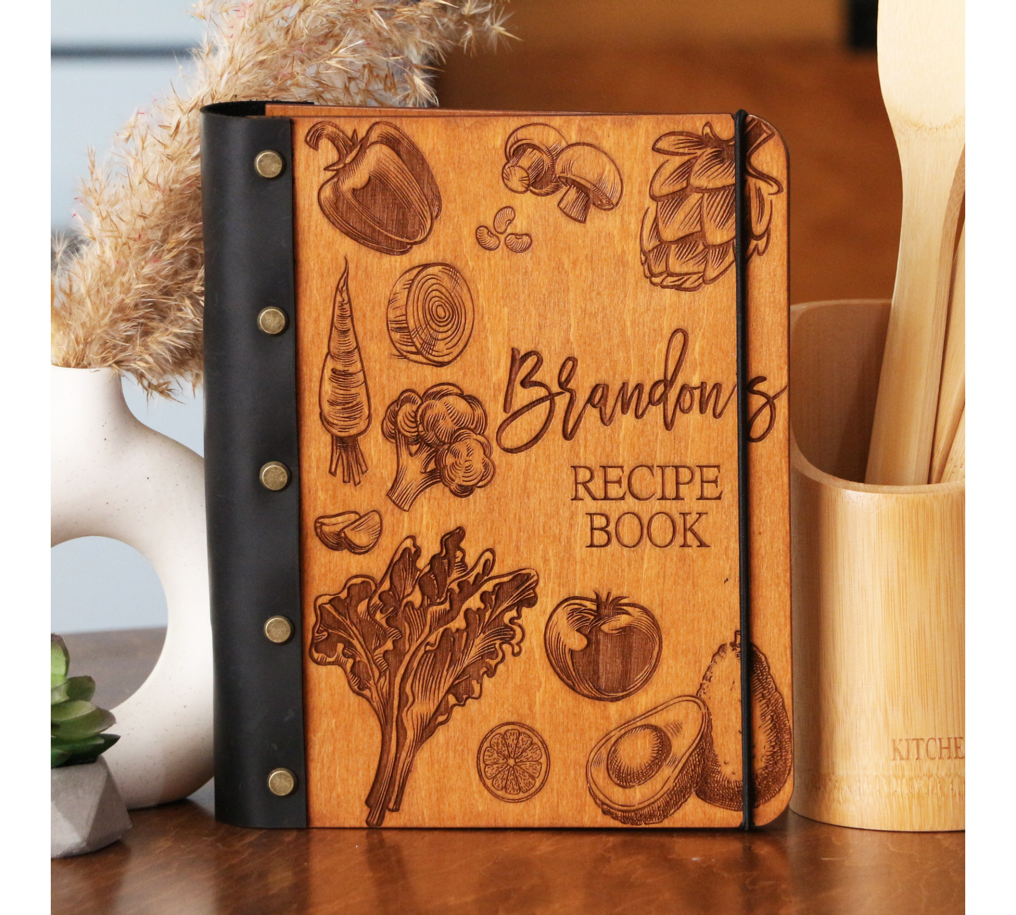Personalized Wooden Recipe Book