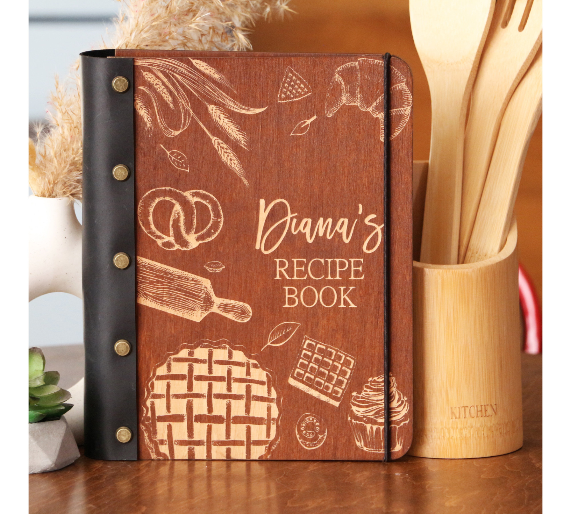 Personalized Wooden Recipe Book