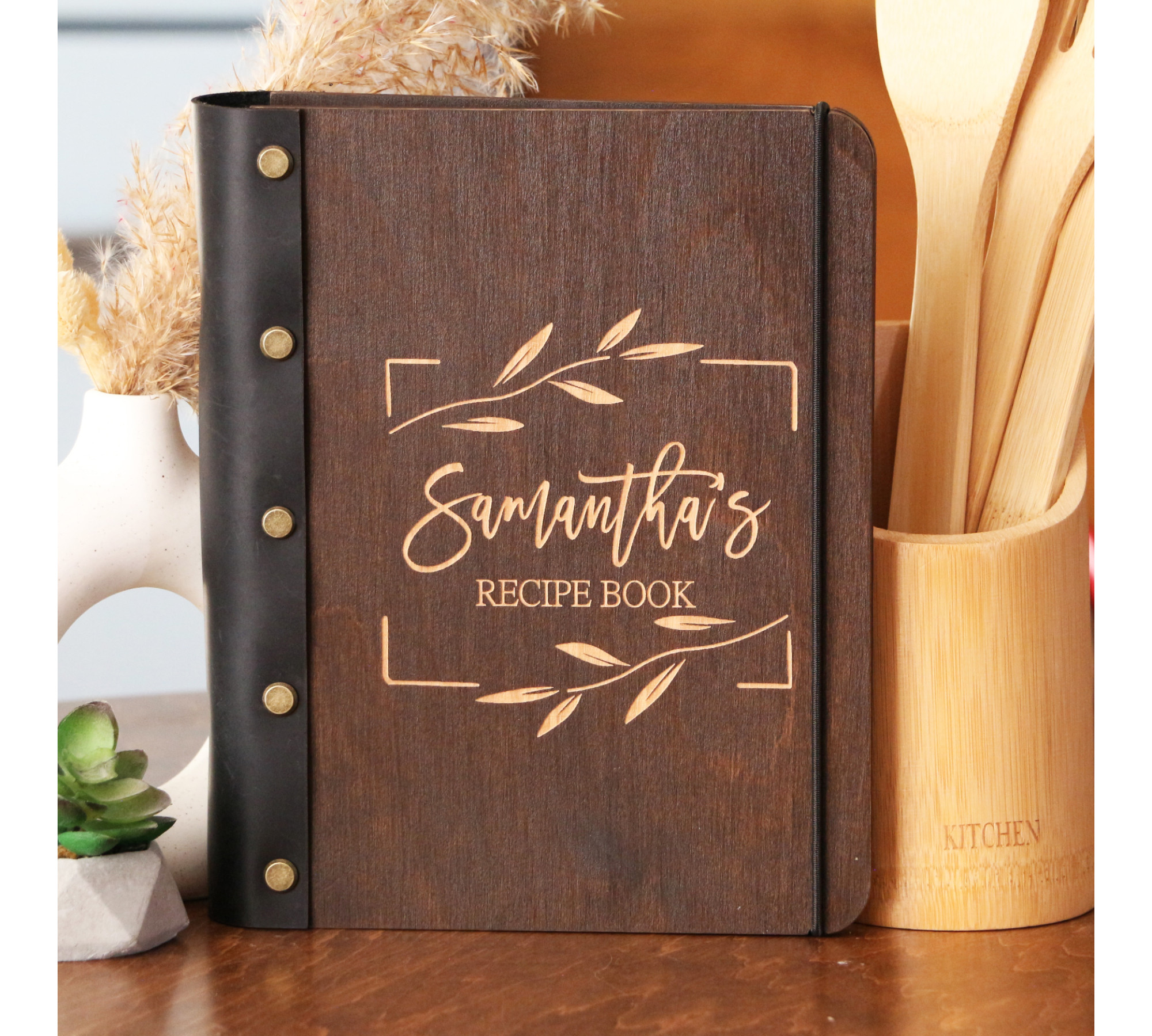 Personalized Wooden Recipe Book