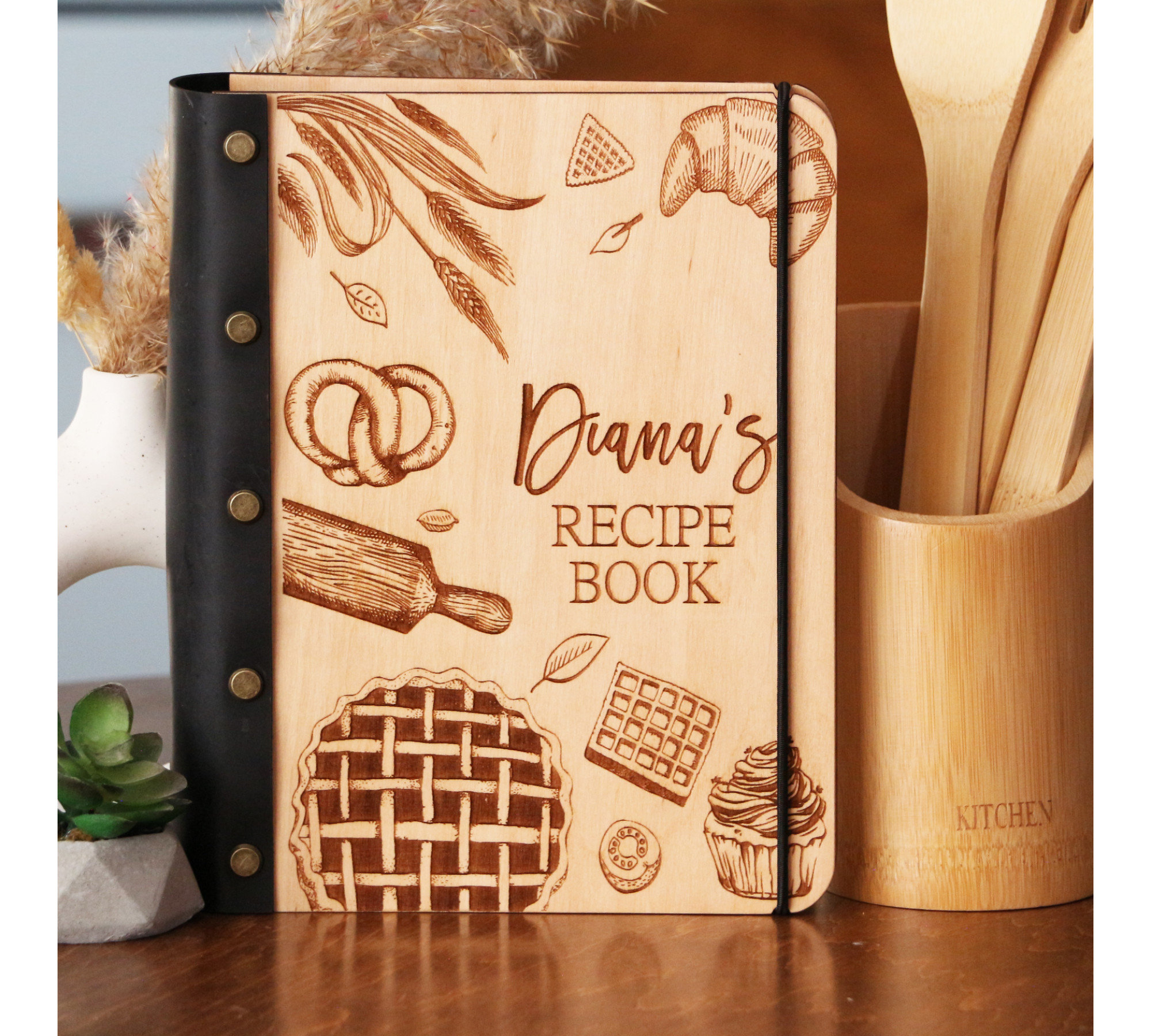 Personalized Wooden Recipe Book