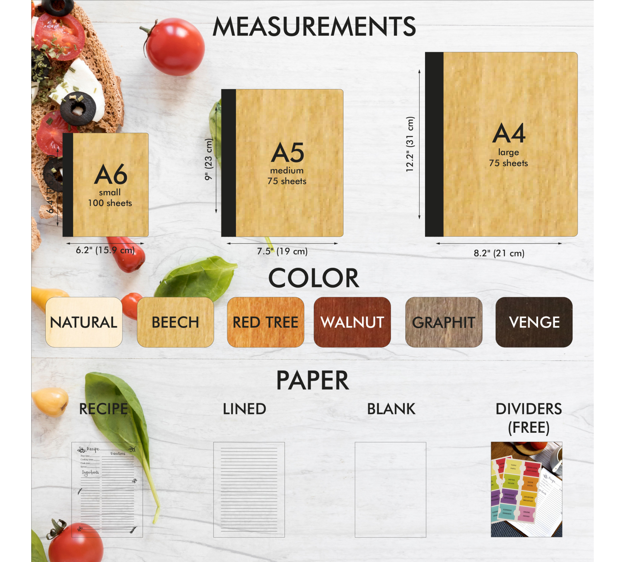 Personalized Wooden Recipe Book