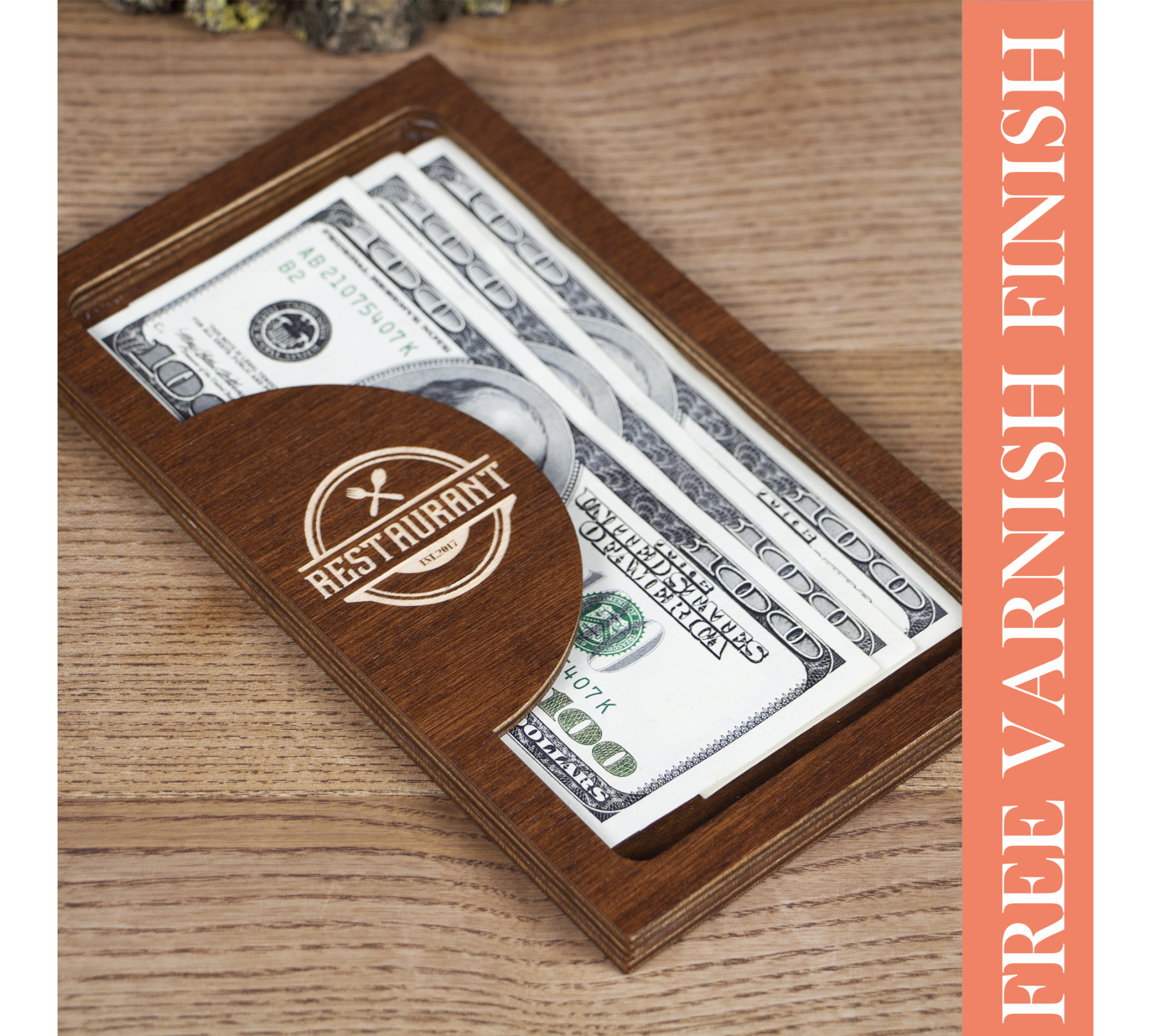 Wooden Check Presenters – Custom Engraved Bill Holders Wooden Check Presenters – Custom Engraved Bill Holders