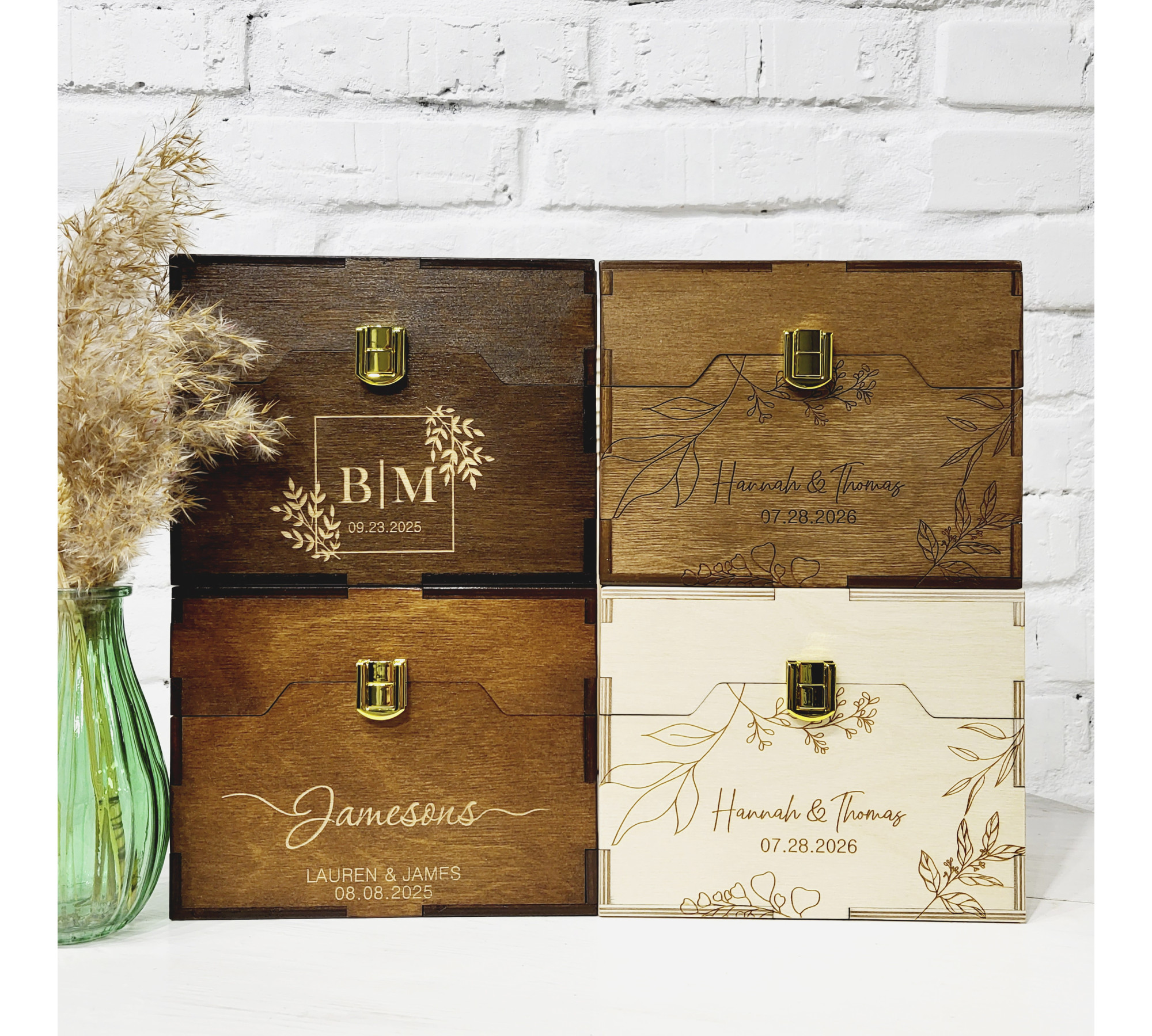 Personalized Wedding Wishes Box with Dividers and Cards