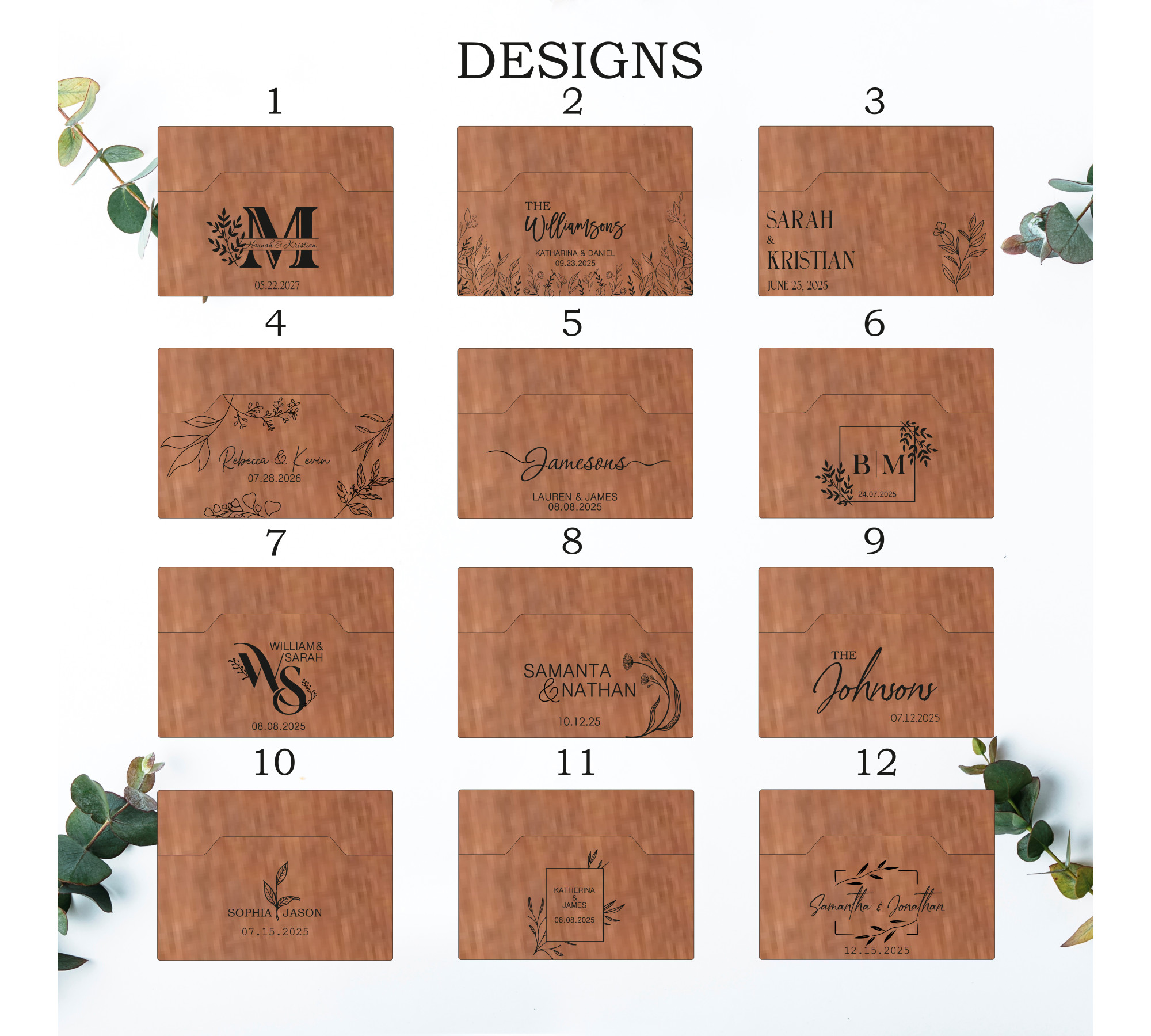 Personalized Wedding Wishes Box with Dividers and Cards
