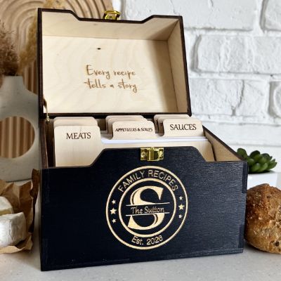 Engraved Recipe Box for Wedding or Bridal Shower Gift