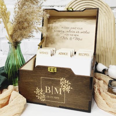 Custom Advice Card Box Wedding Guest Book Alternative Wooden Card Box